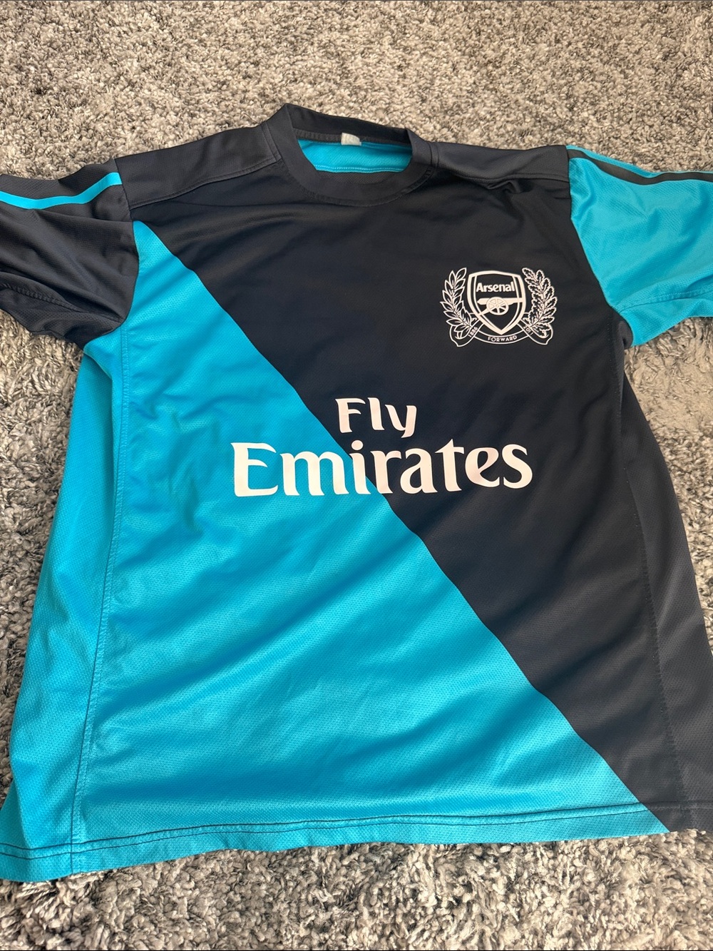 Kids' Arsenal Fly Emirates Blue & Black Training Jersey